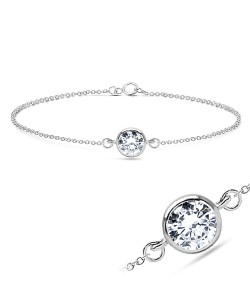 Huge Round CZ Stone Silver Bracelets BRS-585